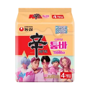 NONGSHIM x NETFLIX Demon Hunters K-Pop Shin Ramyun Toomba Spicy Cheese Cream Noodle 4-Pack (548g) - Limited Edition Collaboration, Blind Box Surprise