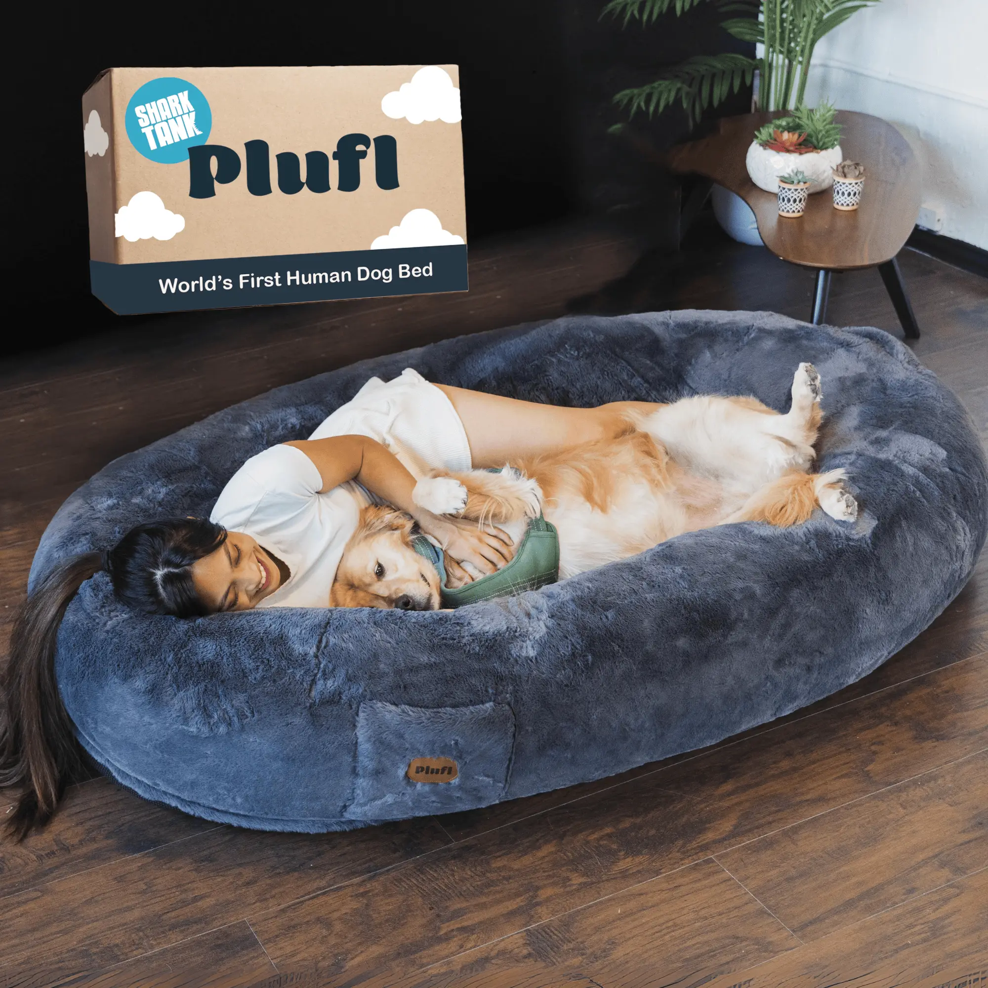 Plufl World's First HUMAN DOG BED - Premium Adult Sized Bed for Relaxation - As...