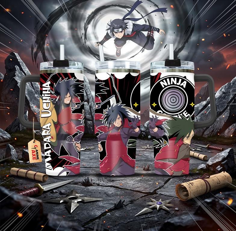 Custom Name Naruto Shippuden Madara Uchiha Personalized 40oz Tumbler Cup Unique Design for Fans Ideal Gift
