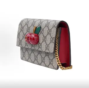 Pre-owned GUCCI Cherry Embellished Mini Chain Crossbody Bag