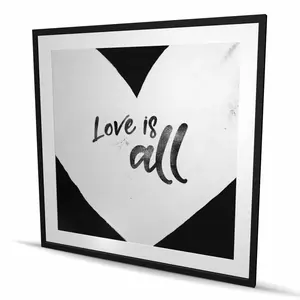 212 MAIN Minimalist Framed Matted Print Wall Artwork - 48x48 in Love-Theme "Love Is All" Photo Decor for Home, Room