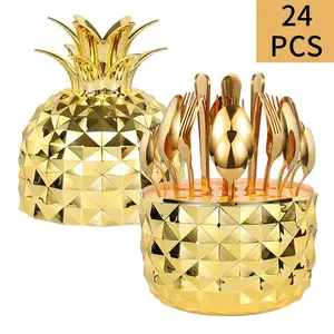 24-Piece Pineapple Egg Dinnerware Service Set, Durable & Stylish Table Setting, Perfect for Everyday Use, Ideal Gift Idea