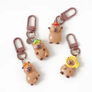 Kawaii Capybara Keychain, Animal Bag Charm, Mini Capybara Keyring Accessory