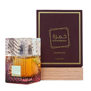 Lattafa Khamrah Dukhan Eau De Parfum for Unisex 3.4 oz - Luxurious scent with notes of Mandarin, Amber and Pimento
