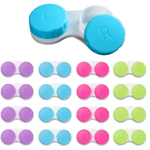 16 Pack Contact Lens Case Box, Mini Contact Lens Case, Colorful Bulk Box Holder Container, Contact Lens Case Set