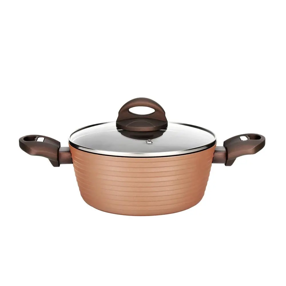 2 Quart Nonstick Cooking Pot with Lid | Forged Aluminum Saucepan with Tempered Glass Lid - Induction Compatible, Heat-Resistant & Easy-Clean Kitchen Cookware