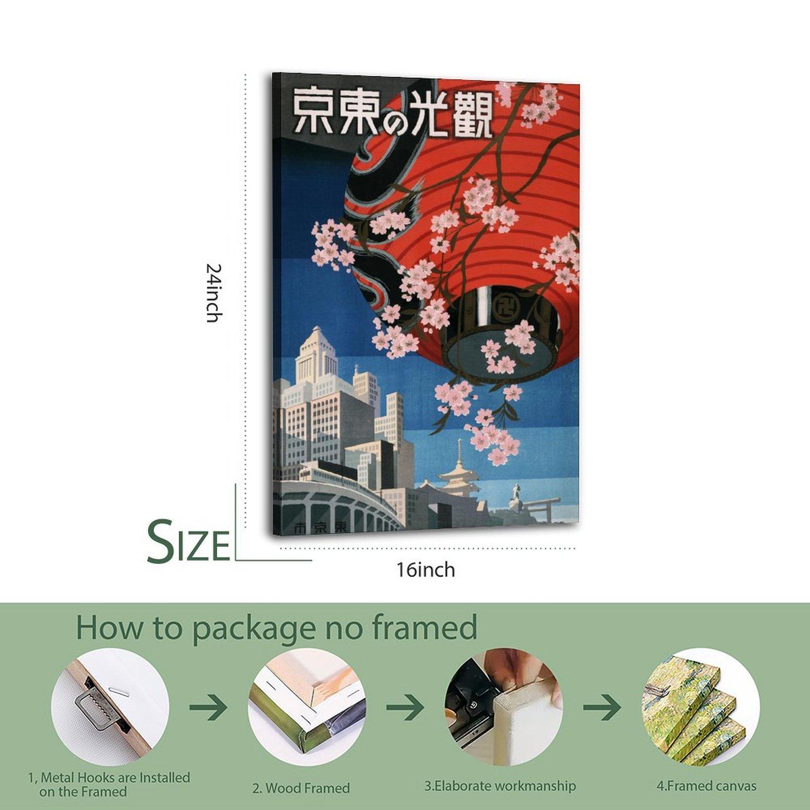 Vintage Travel Poster Come to Tokyo Japanese 1930s Poster Decorative Painting Canvas Wall Art Picture Print Modern Family Bedroom Decor