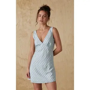 Your Favorite Women's Plaid Deep V Neck Mini Dress