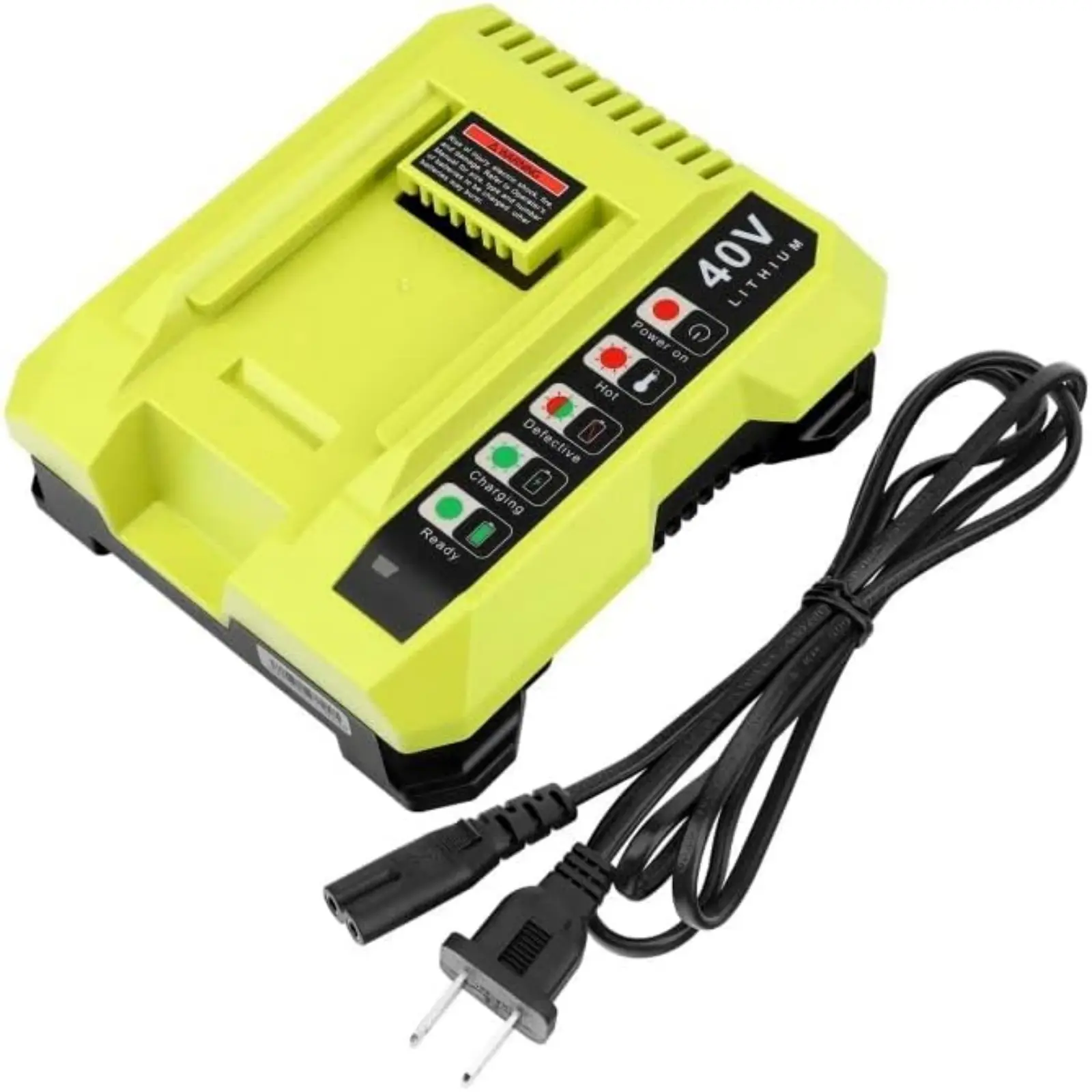 OP401 Compact 40V 2.0A Fast Charger Replacement for Ryobi Power Tools, 100-240V Input, Battery Monitoring LED, Lightweight, Wall-Mount, Compatible with Ryobi 40V Lithium Ion Batteries OP4040 OP4050 OP4050A OP40601 OP4026 OP4015 OP4030