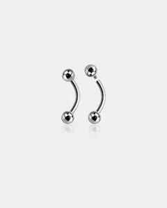 18G 2PCS Internally Threaded Titanium Eyebrow Barbell