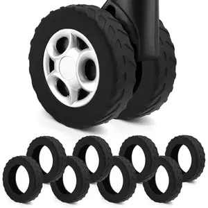 Luggage Wheel Covers, 8 Pack  Suitcase Wheel Protectors, Noise Reducing and Wear Resistant, Carry  Luggage Wheels Protect for 1.9"-2.2" Diameter Spinner Wheels, Black