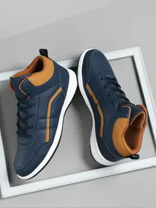 Men's High Top Lace Up Sneakers, Casual Sporty Outdoor Sports Shoes, Breathable Comfortable Non-slip Sneakers for Daily Wear, Youth Fashion Shoes, Closed