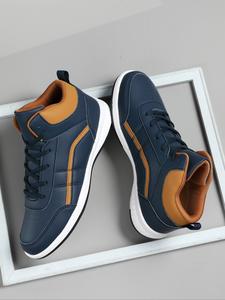 men's high top lace up sneakers, casual sporty outdoor sports shoes, breathable comfortable non-slip sneakers for daily wear, closed