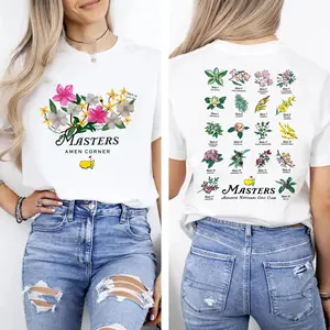 Masters Amen Corner Floral Shirt Front and Back, Augusta National Golf Club Tee, Vintage Golf Flowers Shirt, Unisex Golf Lover Gift