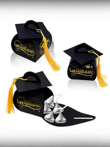 10pcs Graduate Party Favors Candy Boxes, Treat Box with Tassel, Table Centerpieces, Class of 2026, and Variants