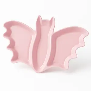 Pastel Pink Bat Platter - Halloween Serveware