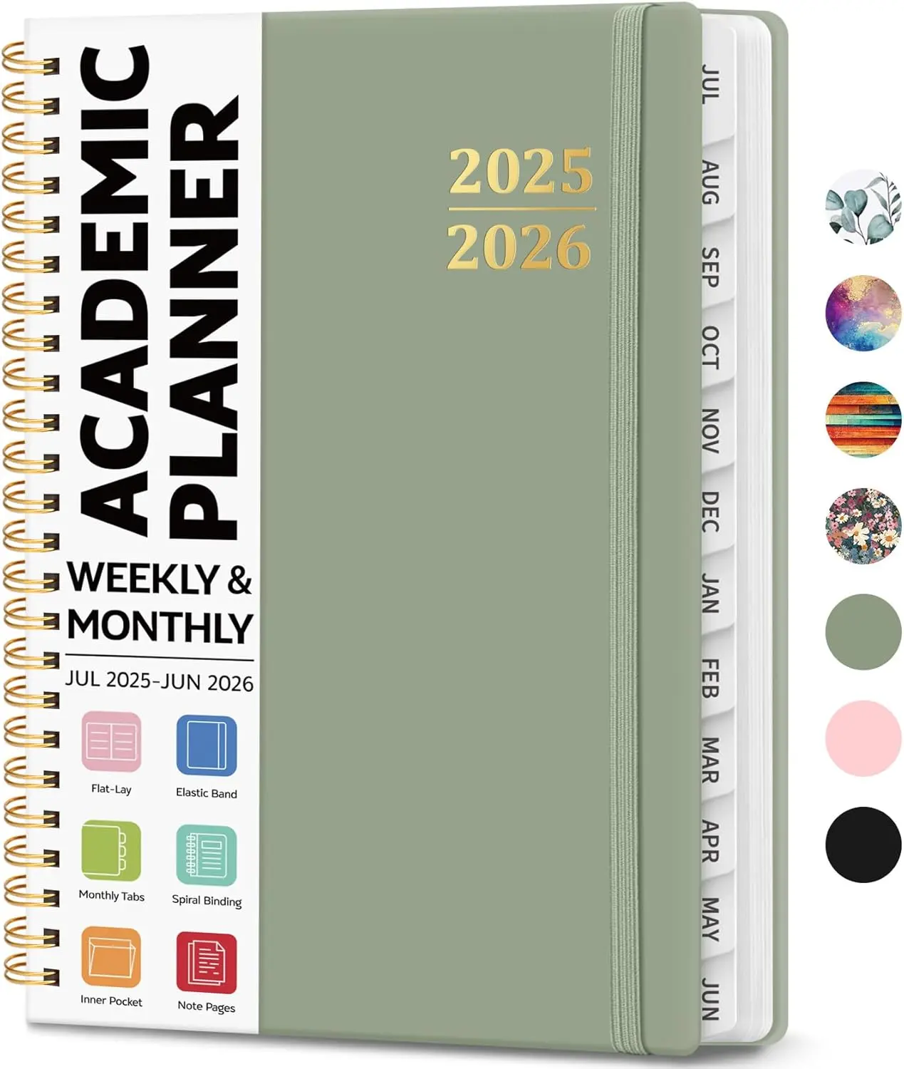 Academic Planner 2025-2026 Weekly Monthly Calendar Hardcover Organizer with Tabs Perfect for Teachers Students