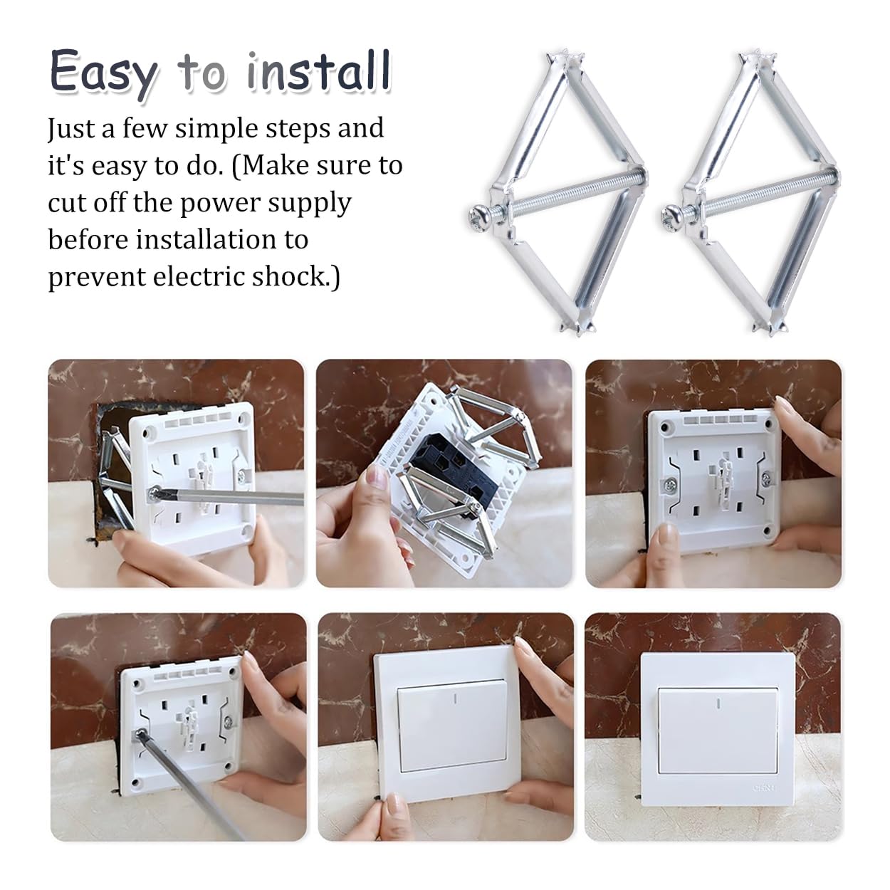 Electrical Outlet Box Repair Tool | Wall Socket Fixing Kit for Switch & Junction Box | Quick Retrofit Repair Kit