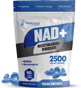 WELLNESS LABSRX NAD+ Supplement - Third-Party Tested NMNH Supplement Softgels, NAD Resveratrol 2500mg NAD Supplements for Anti-Aging, Longevity, and Cellular Health Support - Made in USA