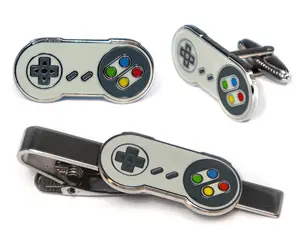 SNES Controller Cufflinks, Retro NES Gaming Tie Clip, Men's Jewelry, N64 Tie Bar Tack Groomsmen Wedding Gift, Grooms Best Man Gifts
