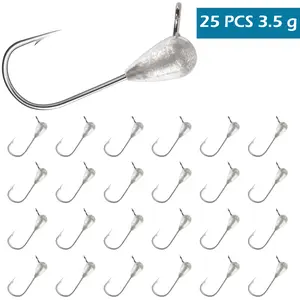 Tubular Lead Hook Set for Bass Fishing  Tubular Lead Jig Heads for Freshwater & Saltwater Fishing – Worm Bait Kit for Effective Fishing– 0.35oz, 0.24oz, 0.17oz, 0.12oz