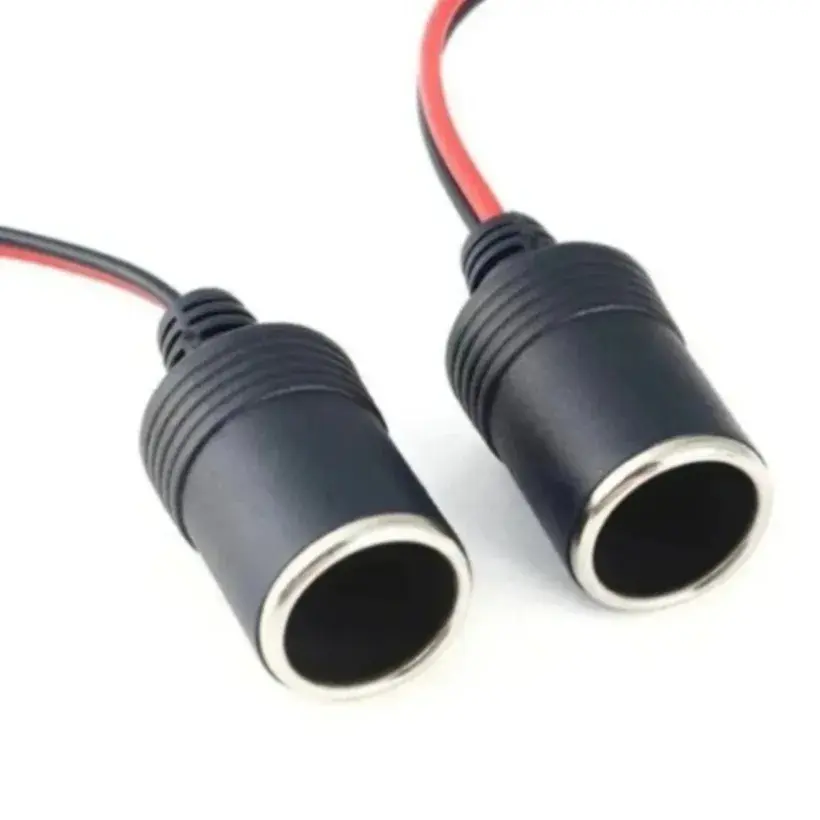 New 12V 18A Max 200W Female Car Cigarette Lighter Charger Cable Female Socket Plug Connector Adapter Universal 1pc