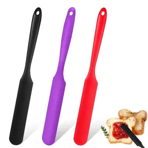 Silicone Jar Spatula, Heat Resistant Spatula, Jam Spreader Tool, Kitchen Spatula Set, Baking Spatula Kit, Cake Cream Scraper, Butter Scraper Utensil, Flexible Silicone Spreader, Small Spatulas For Jars, Non Stick Spatula Set, Reusable Baking Tools