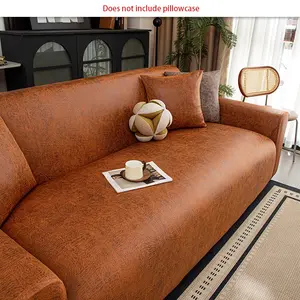 Luxurious Leather-Look Sofa Cover, Waterproof & Stain-Resistant, Pet-Friendly, High Elasticity, Full Coverage Design, Reusable