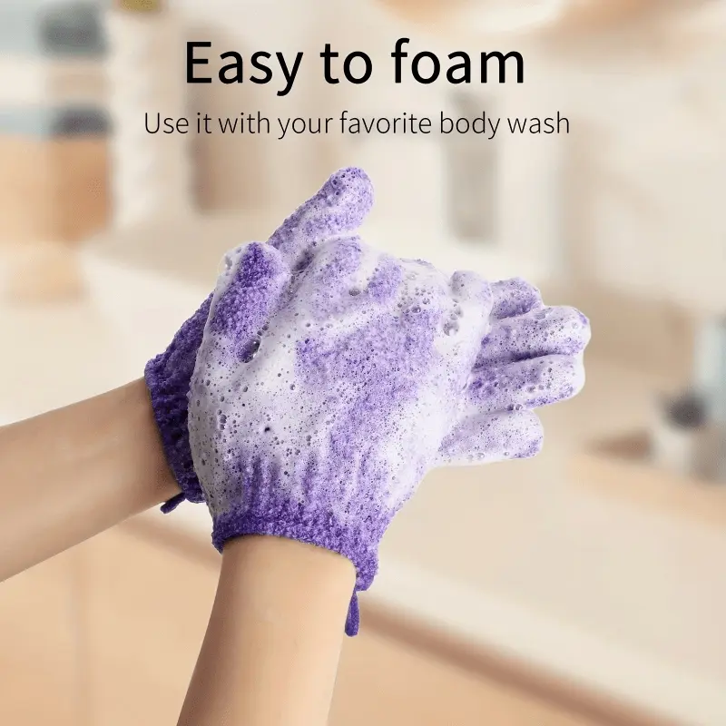 Creative Bath Towel Gloves Five-finger Bath Gloves, Double Sided Exfoliating Gloves, for Spa, Massage and Body Scrubs, Body Scrubber Bathing Accessories