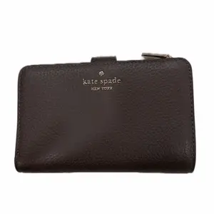 Kate Spade New York Women's Wallet - Brown Leather, Zipper Closure, Compact Design