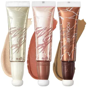 3 PCS Liquid Contour Stick – Long-Lasting Highlighter, Blush & Bronzer | Silky Cream Face Illuminator Makeup