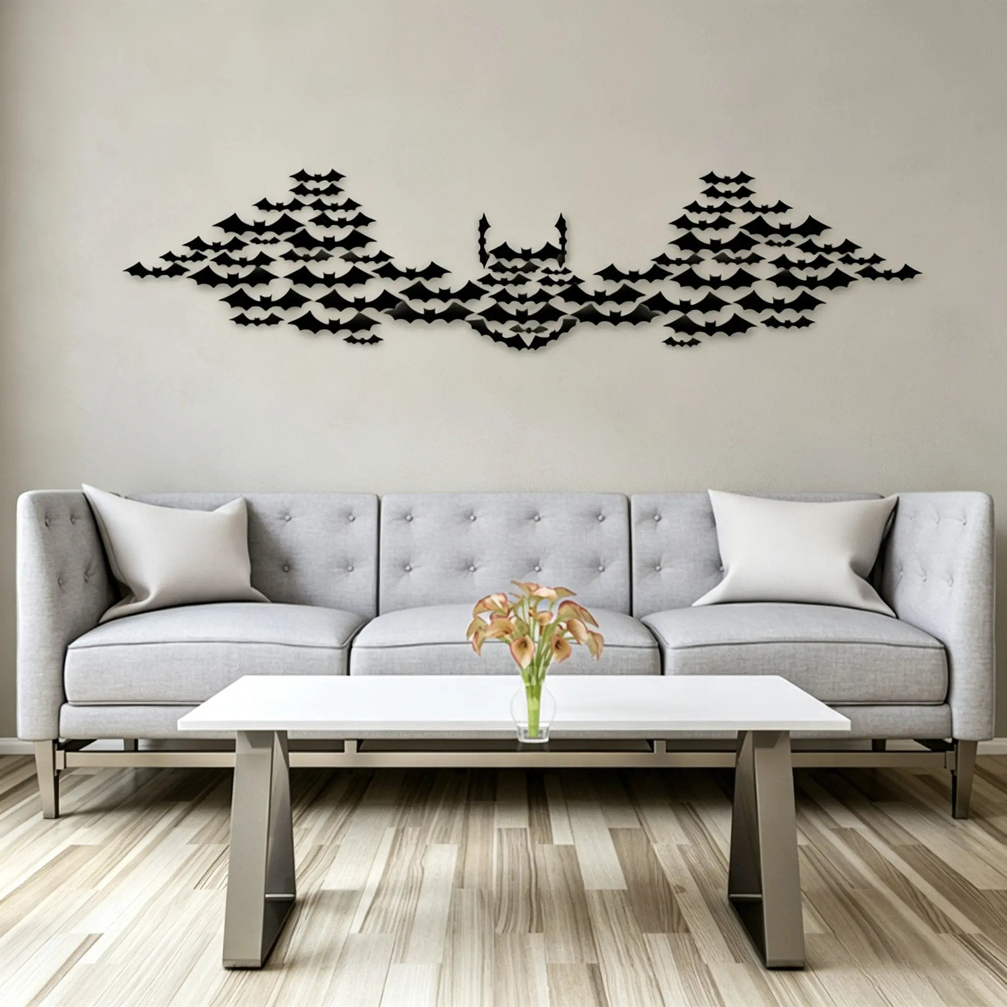 3D Bat PET Wall Stickers, Cartoon Decorative Decals For Halloween, Scene Layout Supplies For Wall And Window Display