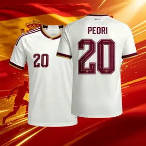 2026 Spain Home And Away Red And White 19# Lamine Yamal 20# Pedri Short And Long Sleeve Soccer Jersey Fans Version
