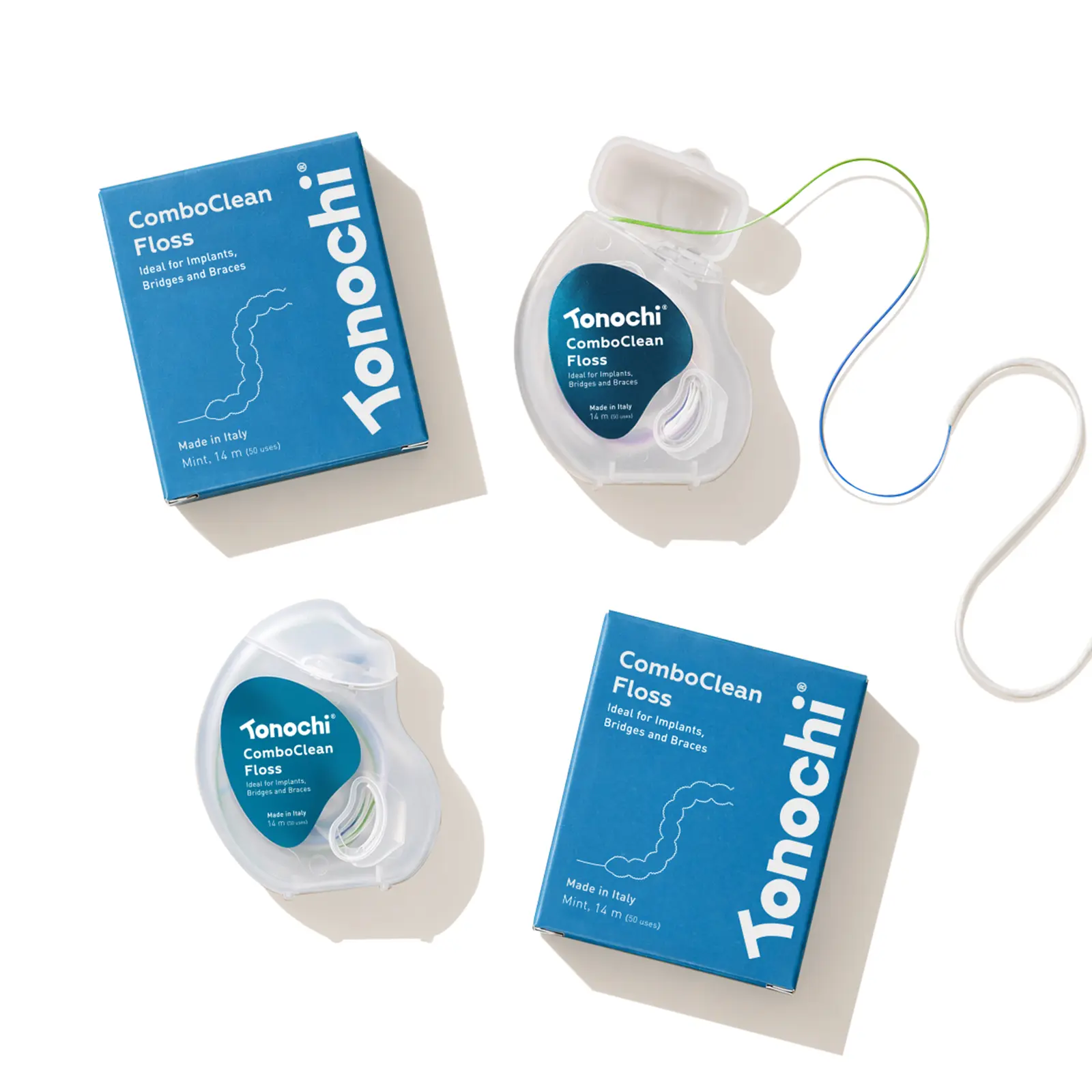 ComboClean Floss • 2-in-1 Threader Tip • 2-Pack (14 m / 15 yd each)
