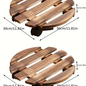 Heavy-Duty Lockable 30cm Diameter Rolling Cart Trays, Holds Up to 80lbs, Ideal for Large Plants, Garden & Yard Decor, Easy Cleaning