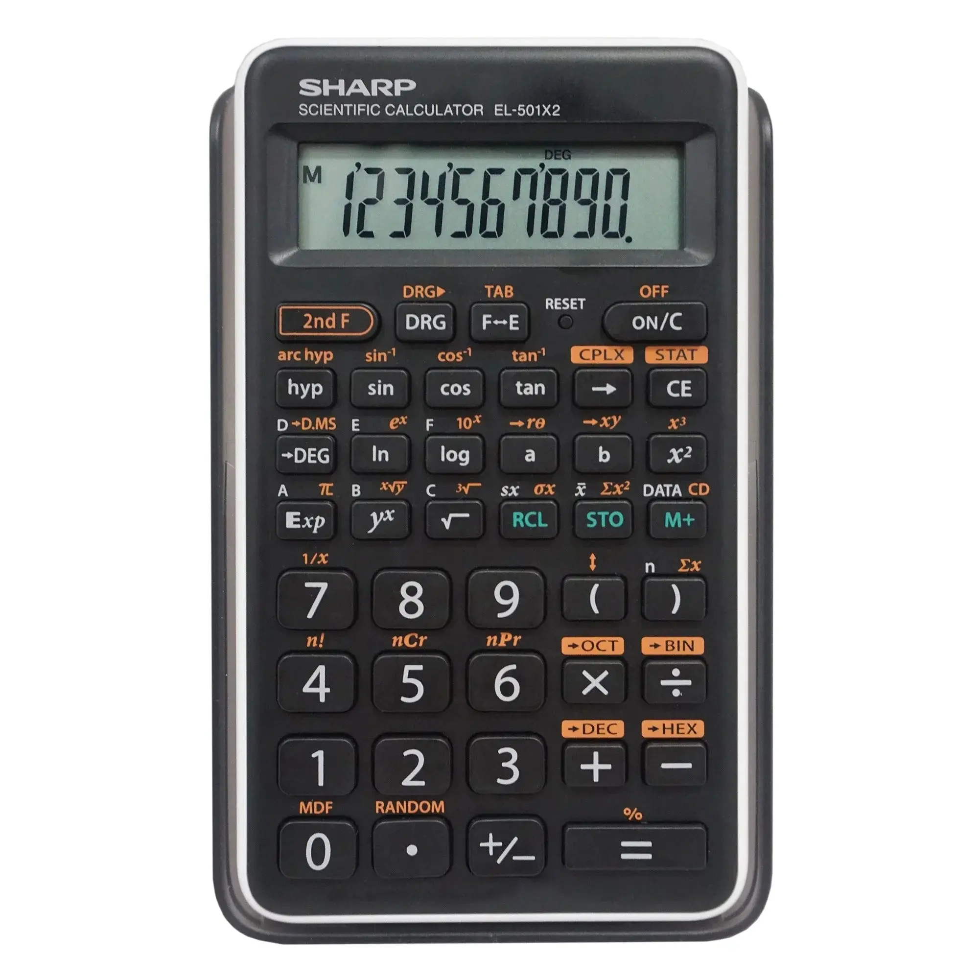 Sharp Battery Powered Scientific Calculator - 1-Line Display, Sliding Hard Cover, Office Stationery, Accounting Supplies, Battery Powered Calculator