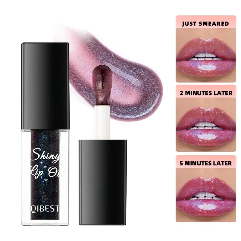 Temperature Change Lip Oil Moisturizing Long-Lasting Radiant Finish, Non-Sticky Half Transparent Lip Gloss, to Changing