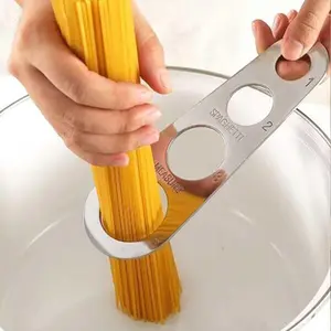 Stainless Steel Pasta Measuring Tape, 1 Count 4 Hole Pasta Measuring Ruler, Kitchen Measuring Utensils, Kitchen Cooking Accessories