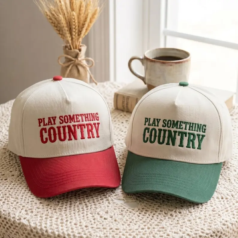 Embroidered Custom Play Something Country Two Tone Baseball Cap Thread