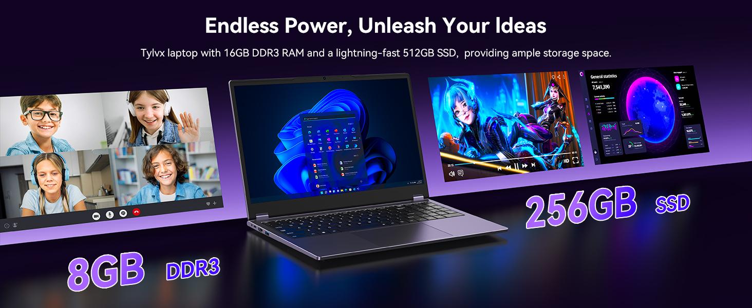 2-in-1 Tablet/Laptop,15.6" Laptop Computer with FHD 360 Flip Touchscreen, Dual-Core M3-8100Y up to 3.4GHz,8GB RAM 256GB SSD, Win 11,Deep Purple,for Student,Note-Taking, Entertainment