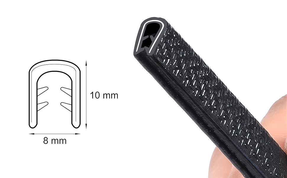 32ft(10m) Anti-Scratch Car Door Edge Guards: U-Shaped Edge Protector Strip for Auto Vehicles Door Rubber Seal Trim Build in Metal Sheet for Most Car Rucks SUV No Glue Installation, Purple