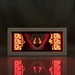 Anime LED Night Light Box Dandadan for Children Bedroom Decoration Nightlight Lightbox Manga 3d Paper Cut Desk Lamp Dandadan kid birthday gift living room bedroom bedside decor accessory Wood Frame Novelty Lighting