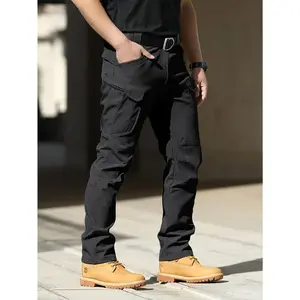 Waterproof Resistant Lightweight Men's Tactical Pants Ripstop Cargo Pants with Multi Pockets for Outdoor Hiking (No Belt)