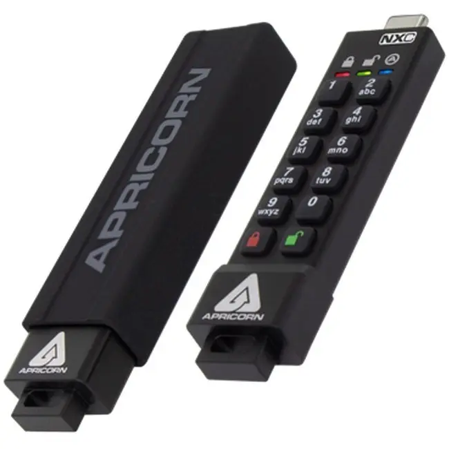 Apricorn Aegis Secure Key 3NXC, 16GB USB 3.2 Gen 1 Type-C Data Storage Flash Drive for Computers & Office Equipment, Aegis 3Nxc
