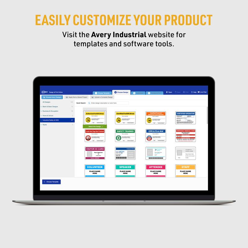 Avery Durable ID Cards, Laser Printable on Both Sides, Blank White, 80 Total, 2.125" x 3.375" (61610)