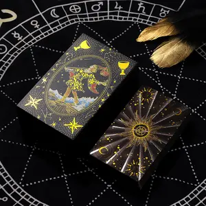 Veyra Black Gold Sun Star Tarot Cards, Complete Beginner Tarot Deck with Guidebook & Premium Storage Box