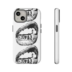 Grillz Y2K Hand Drawn Tough Phone Case, Cool Girl Trendy, Protective Cover, Aesthetic Gift