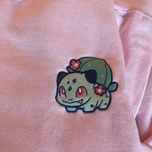 Embroidered Bulbasaur Sweatshirt, Embroidered Flower Sweatshirt, Embroidered Kawaii Sweatshirt, Anime Sweater
