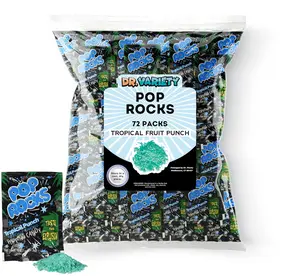 Pop Rocks Tropical Fruit Punch Bulk 72-Pack 0.33oz Crackling Mini Packs Individually Wrapped Retro Treats for Parties Holidays Events by Dr Variety