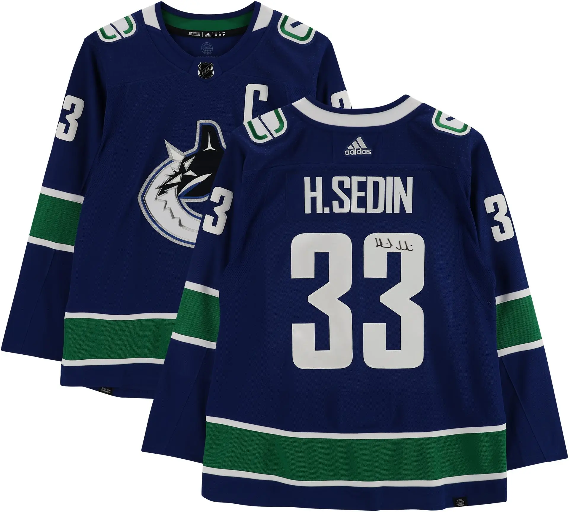Henrik Sedin Vancouver Canucks Autographed Blue Adidas Authentic Jersey - Fanatics Authentic Certified
